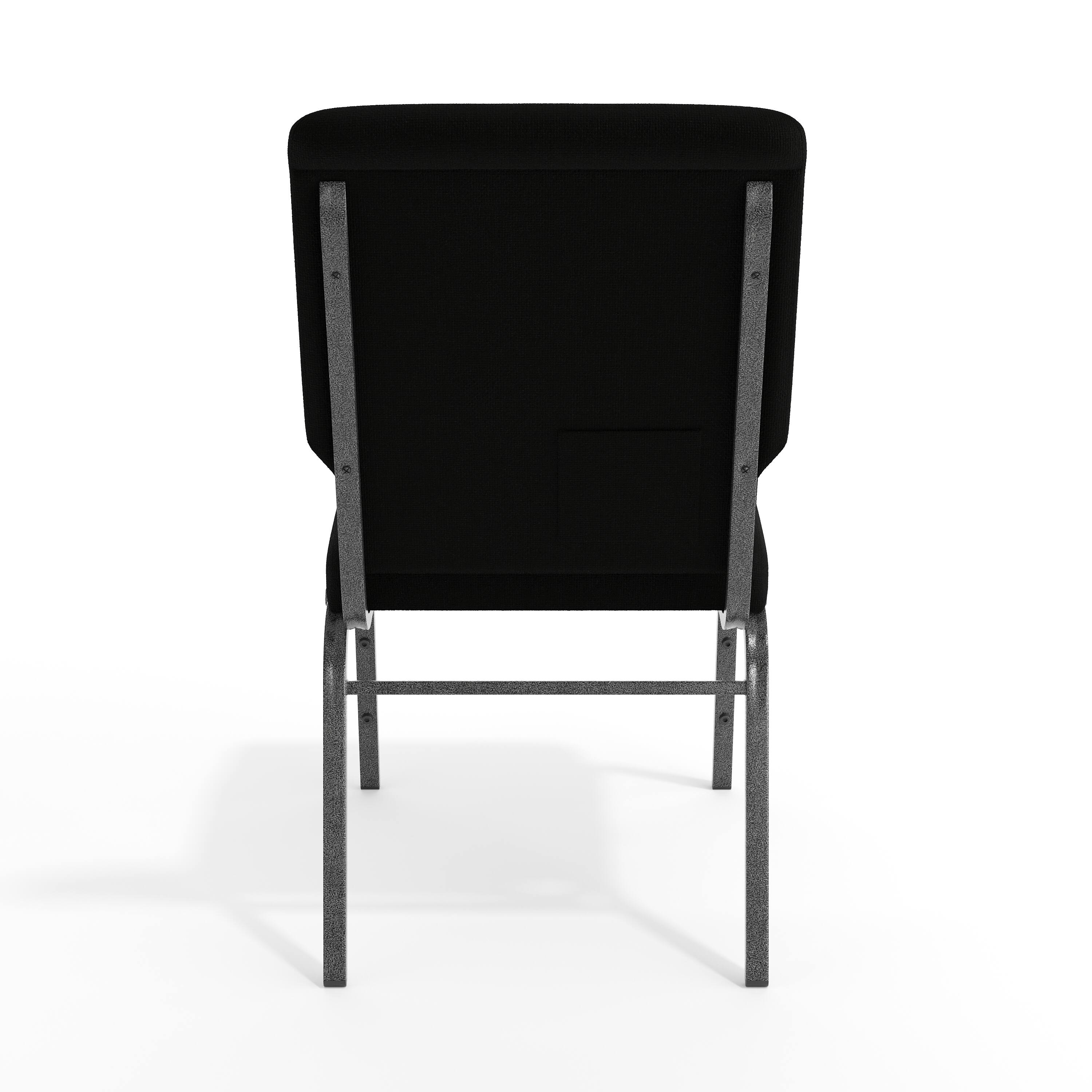 Alt View 7. Emma + Oliver - Church Chairs 18.5 in. Wide - Black Fabric/Silver Vein Frame.