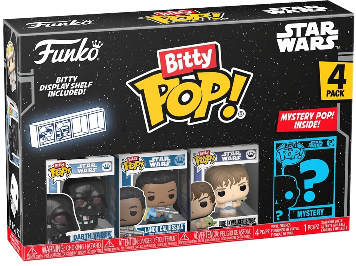 FUNKO Bitty POP!: Star Wars: The Empire Strikes Back S2 - Vader 4-Pack - COLLECTABLES - Multicolor