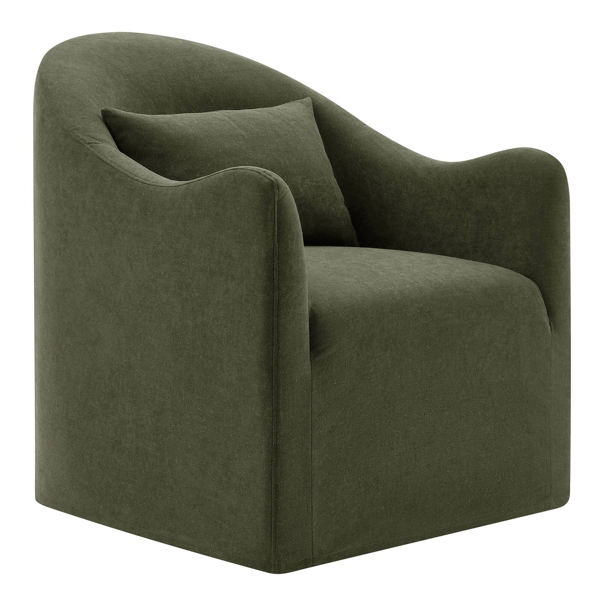 Angle. Modway - Bardot Slipcovered Linen Blend Accent Chair by Modway - Sage.