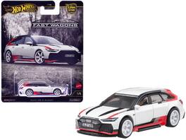 Audi RS 6 Avant White with Stripes "Fast Wagons" Series Diecast Model Car by Hot Wheels - White, Red, Black