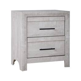Manhattan Lane - Bisca Nightstand, 2 Drawers, Handles, Light Wood, 27 Inch - Gray, Black