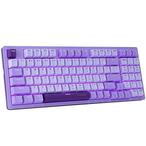 Cedar Assembly - Mechanical Gaming Usb Wired Compact With Number Pad Purple Led Backlit Blue Detachable Type C Cable For - Blue Switch