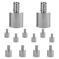 Front. 5 CORE - 5 Core Mic Stand Adapter 12 Pieces 5/8 Female to 1/4 Inch Male Screw Thread Conversion Connector - Silver.