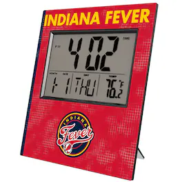 Keyscaper - Indiana Fever Cross Hatch Digital Desk Clock - Multicolor