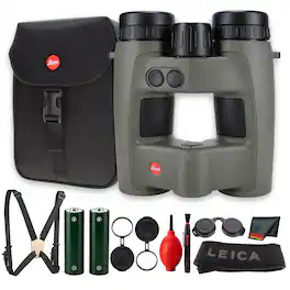 Leica - Geovid Pro 32mm Rangefinder Binocular 8x Magnification Green Bundle - Black