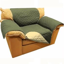 Kitcheniva - Reversible Quilted Microfiber Sofa Cover Furniture Protector for Pets Kids & Dogs Chair Sage - Olive