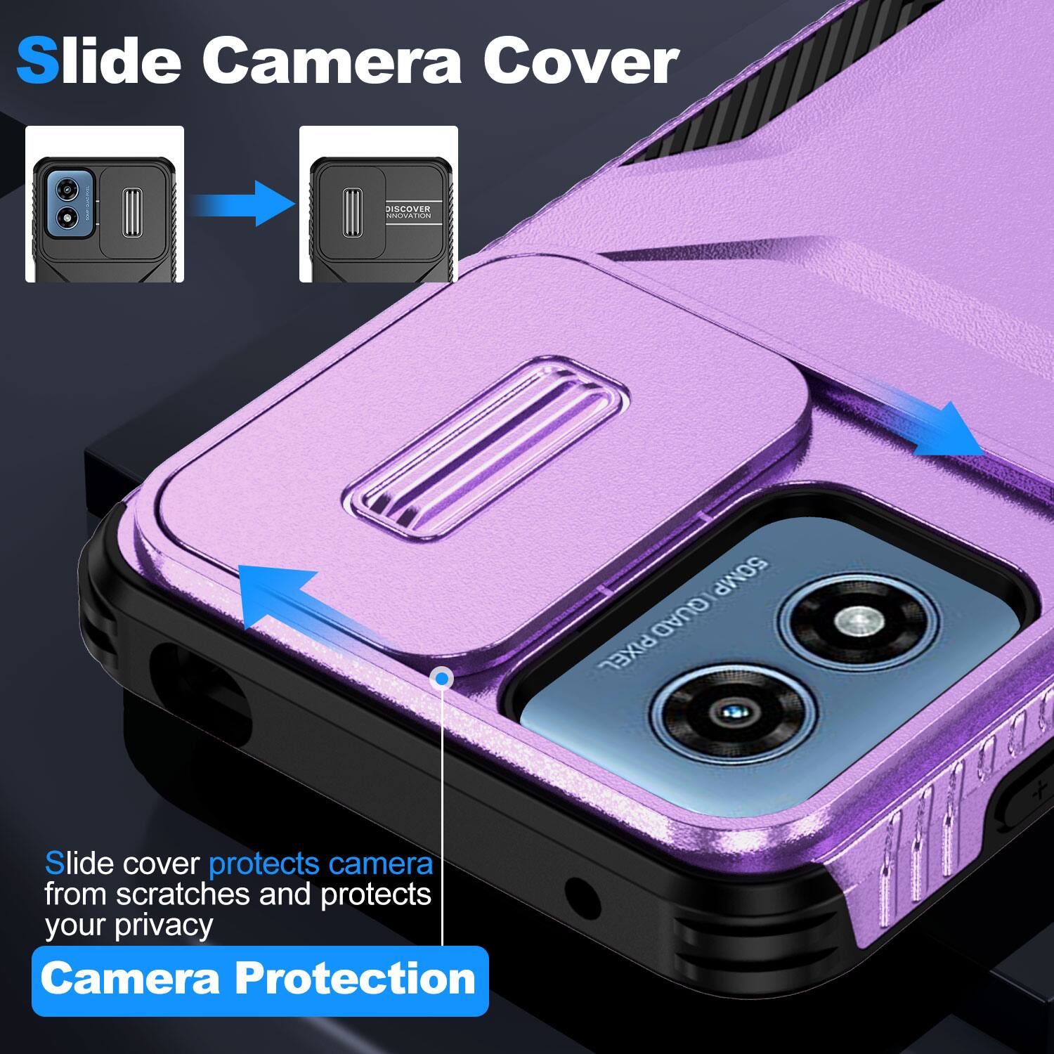 Slide Camera Cover

DISCOVER INNOVATION

50MP QUAD PIXEL

Slide cover protects camera from scratches and protects your privacy

Camera Protection