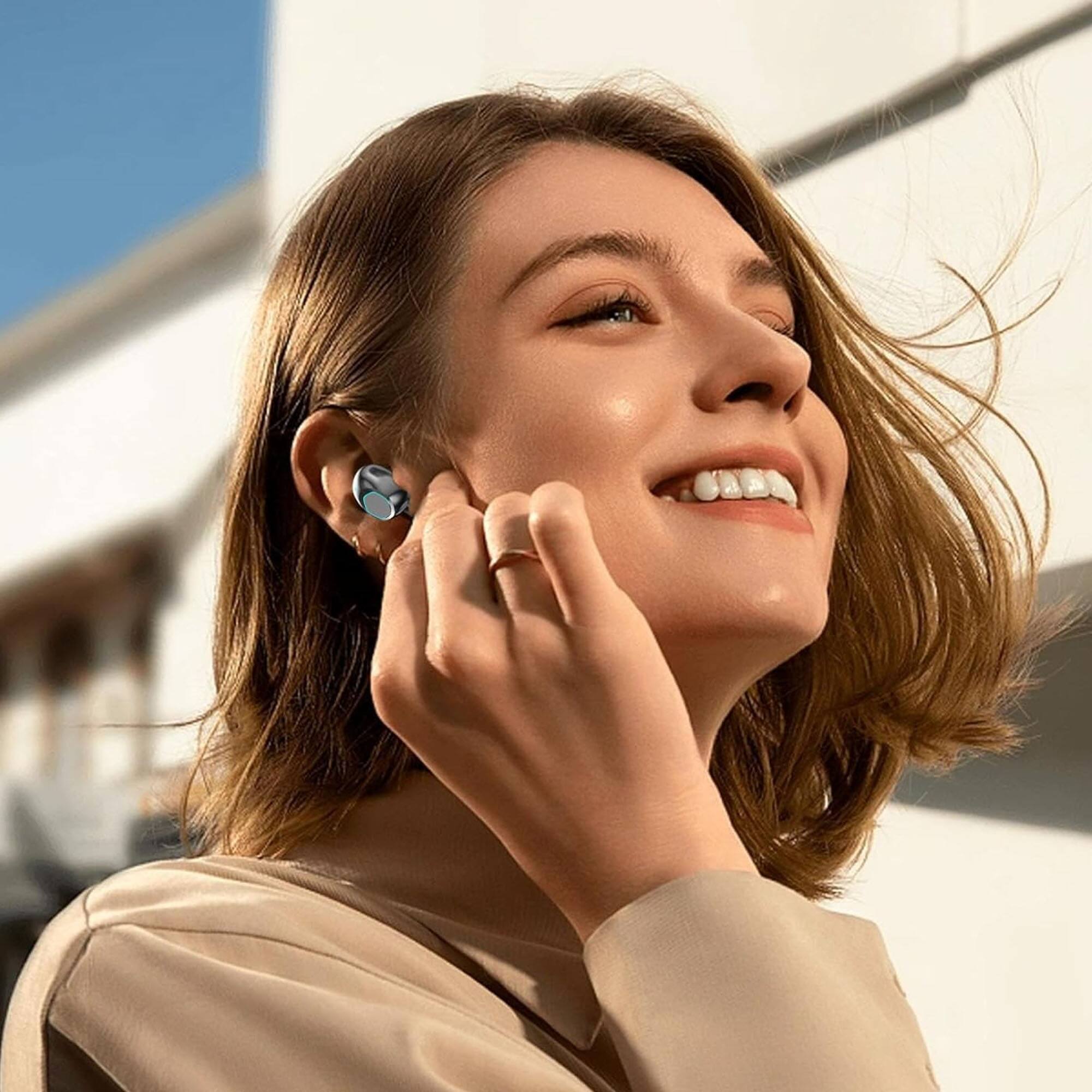 Alt View 5. YONWAY - In Ear Wireless Bluetooth Headset, Stereo Running Headphones with Led Digital Display for Office and Sports.