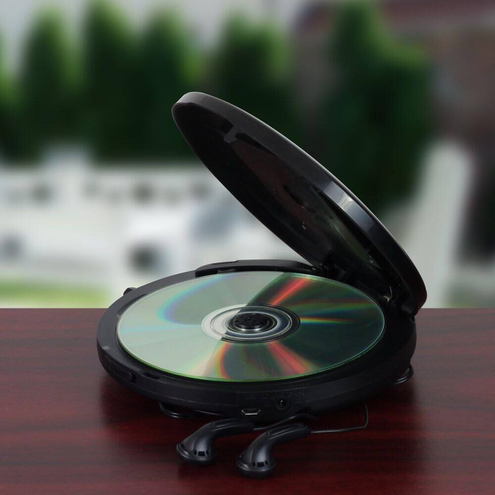 Alt View 1. Jensen - JENSEN CD60RBT Personal Portable Bluetooth CD Player with Digital FM Radio and Earbuds - Black.