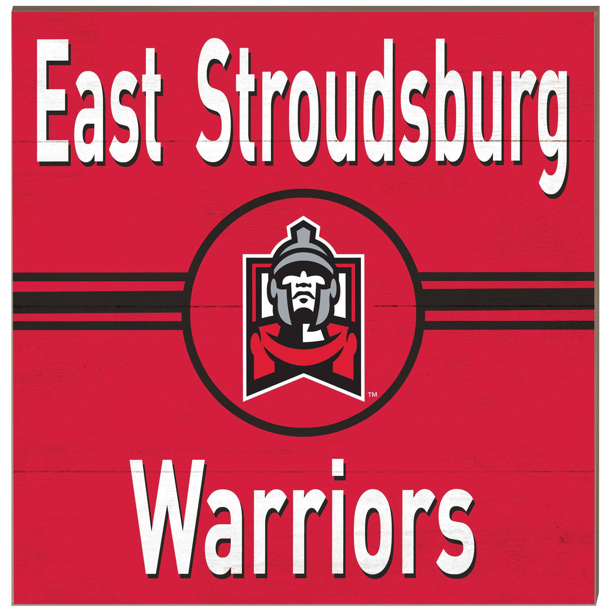 Jardine - East Stroudsburg Warriors 10'' x 10'' Retro Team Plaque - Red