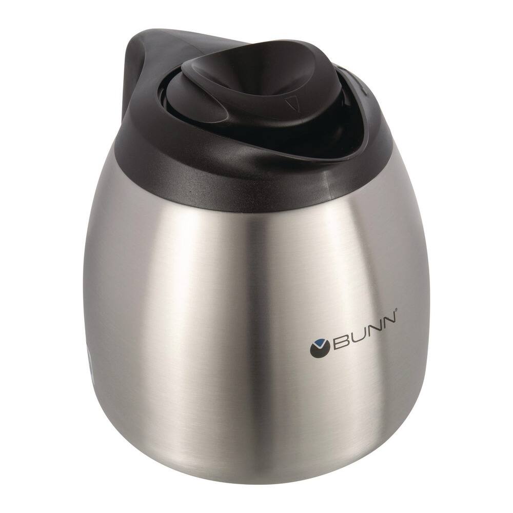 Alt View 1. BUNN - BUNN 51746.0001 1.9 Liter Thermal Carafe - Stainless Steel/Black - Stainless Steel/Black.