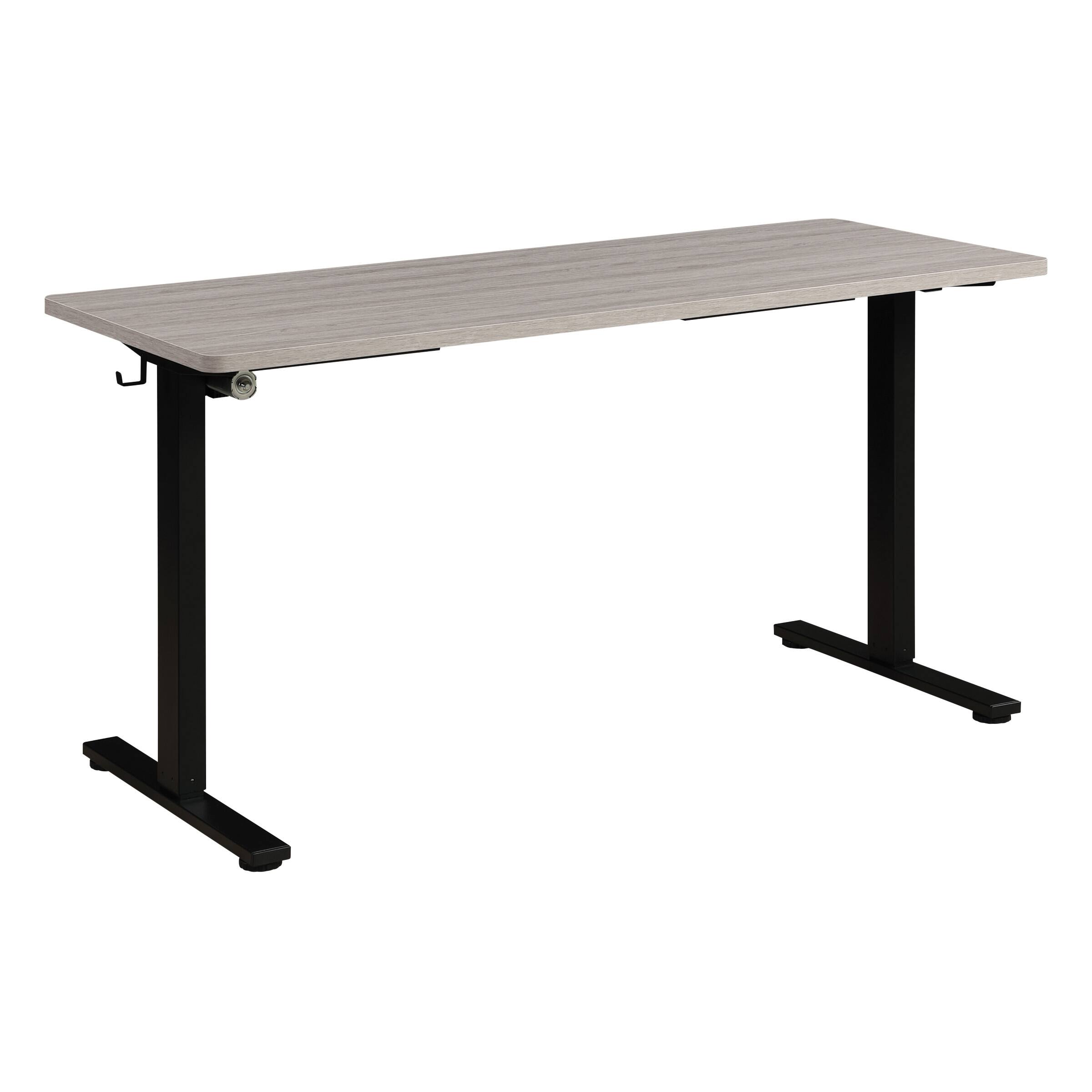 Back. OSP Home Furnishings - 59"W Sit to Stand Electric Desk - Black / Light Grey.