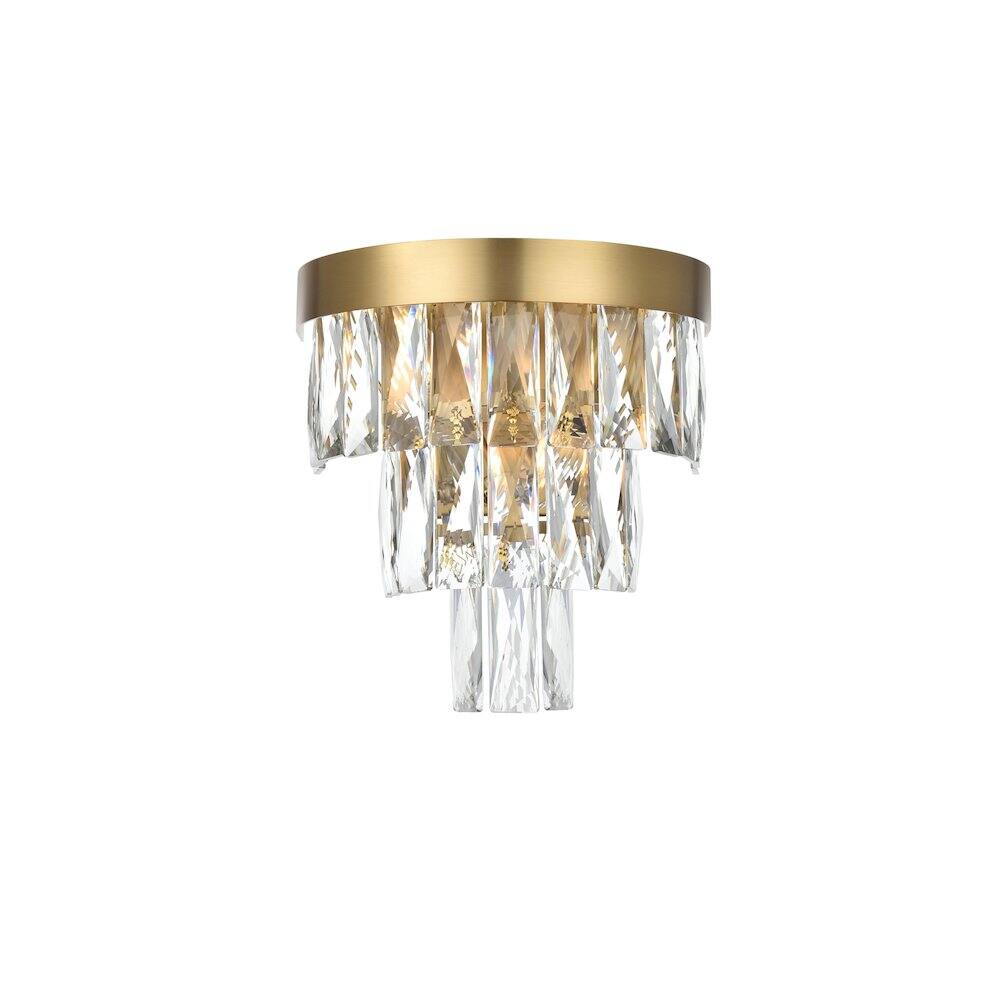 Left. Elegant Lighting - Josephine 10 Inch Wall Sconce In Satin Gold - Satin Gold And Clear.