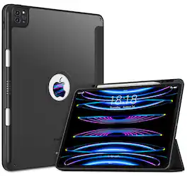 DTTO - Case for iPad Air 13" (M2/M3) and iPad Pro 12.9" (3rd/4th/5th/6th Gen) ,Smooth Matte Back,TPU Shockproof Frame - Black