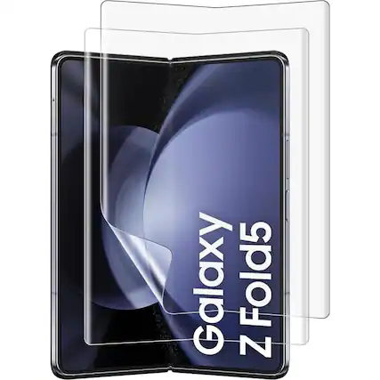 Angle. SaharaCase - ZeroDamage Ultra Strong+ Tempered Glass + Film Screen Protector for Samsung Galaxy Z Fold5 (2-Pack) - Clear.