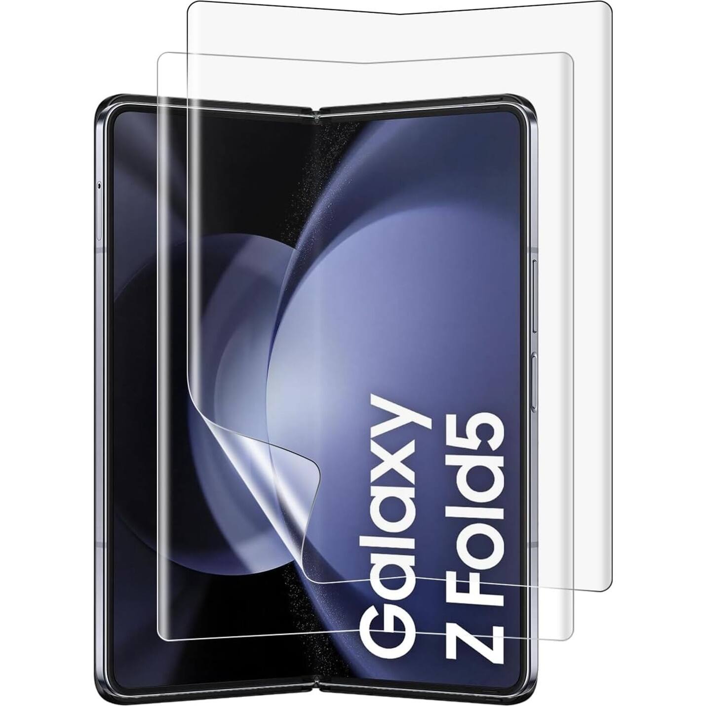 Angle. SaharaCase - ZeroDamage Ultra Strong+ Tempered Glass + Film Screen Protector for Samsung Galaxy Z Fold5 (2-Pack) - Clear.