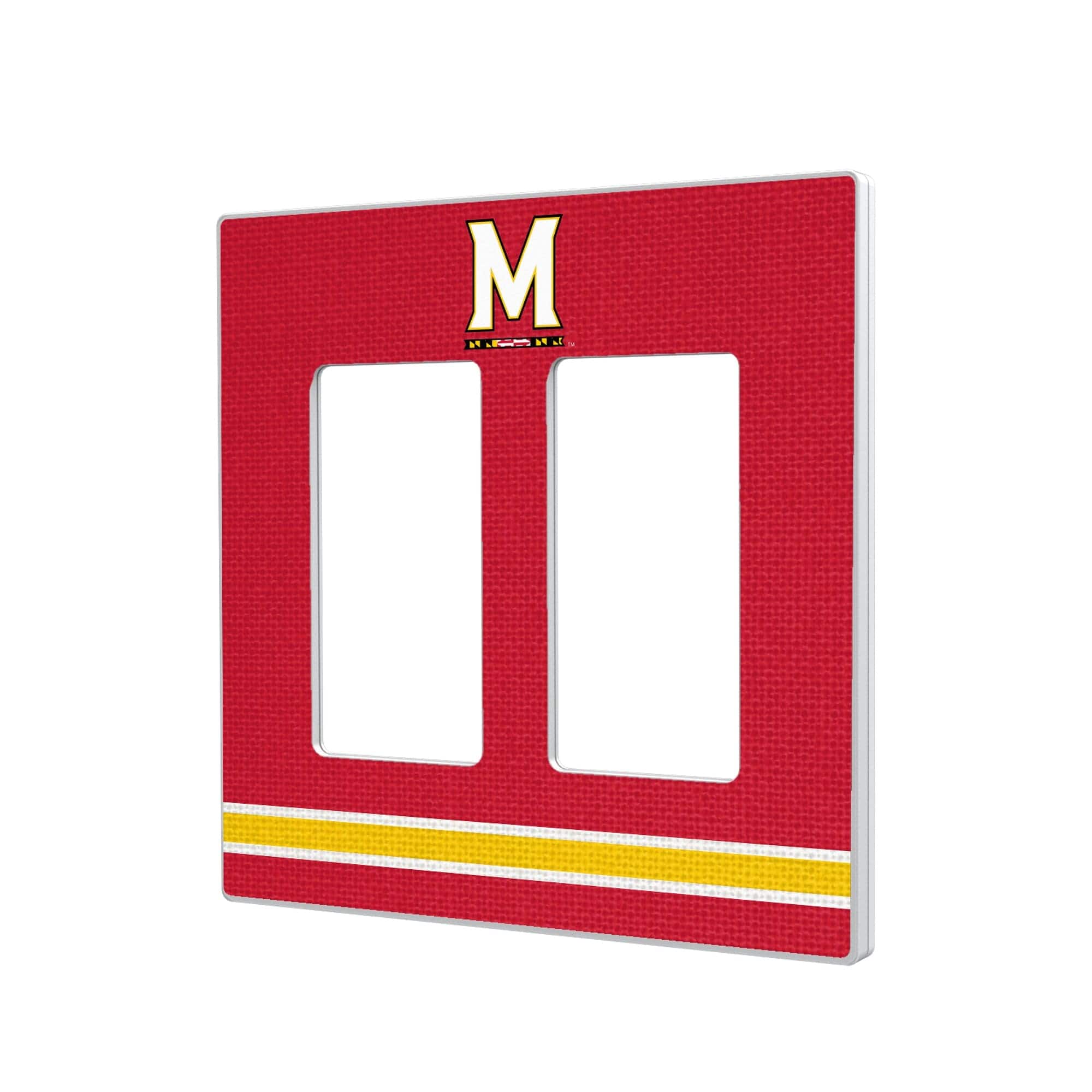 Keyscaper - Maryland Terrapins Stripe Design Double Rocker Lightswitch Plate - Multicolor