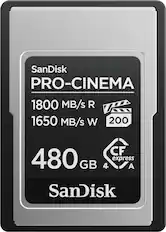 SanDisk PRO-CINEMA 1800 MB/s R 1650 MB/s W 200 CF 480 GB 4 express A SanDisk