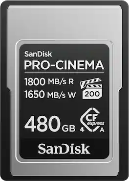 SanDisk - PRO-CINEMA 480GB Cfexpress Type A Card