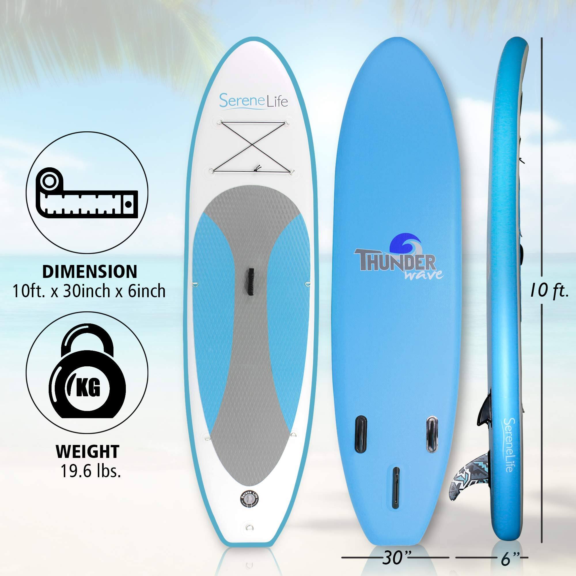 Serene Life  
DIMENSION 10ft. x 30inch x 6inch  
THUNDER wave  
10ft.  
KG WEIGHT 19.6 lbs.  
SereneLife 30" 6"