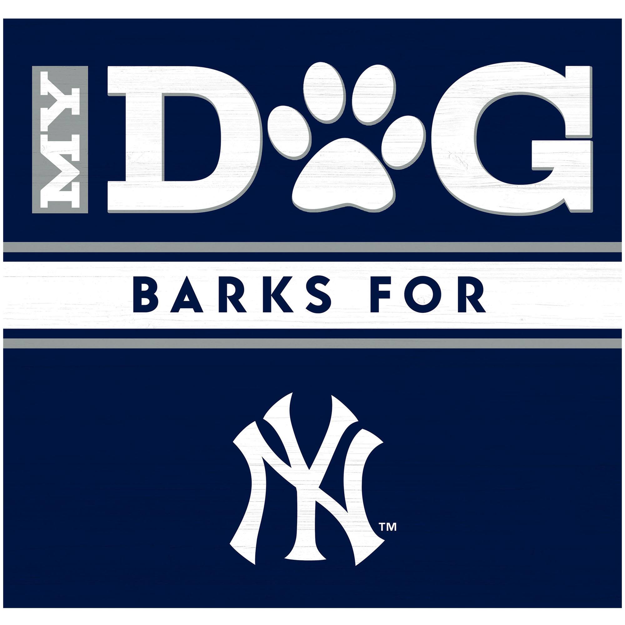 New York Yankees 10" x 10.5" Dog Barks Wood Wall Art