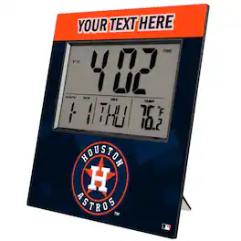 Keyscaper - Houston Astros Personalized Digital Desk Clock - Multicolor