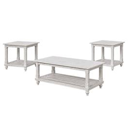 New Classic Furniture - Cade 3-Piece Wood Occasional Table Set - White