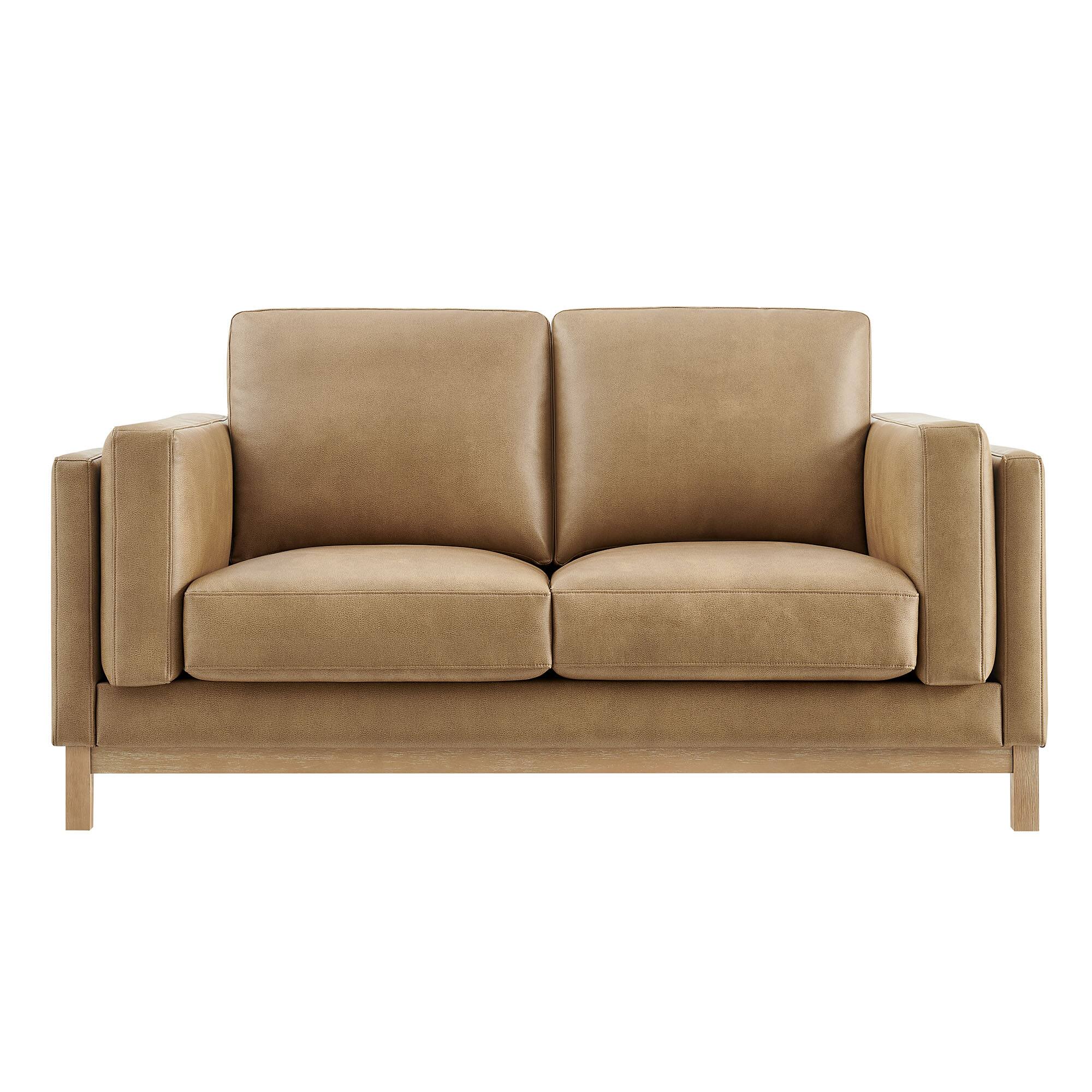 Alt View 5. Modway - Roscoe 63 inch Vegan Leather Loveseat by Modway - Toast.