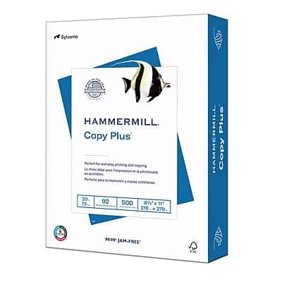 Hammermill - Copy Plus 8.5" x 11" Copy Paper, 20 lbs., 92 Brightness, 500 Sheets/Ream - White