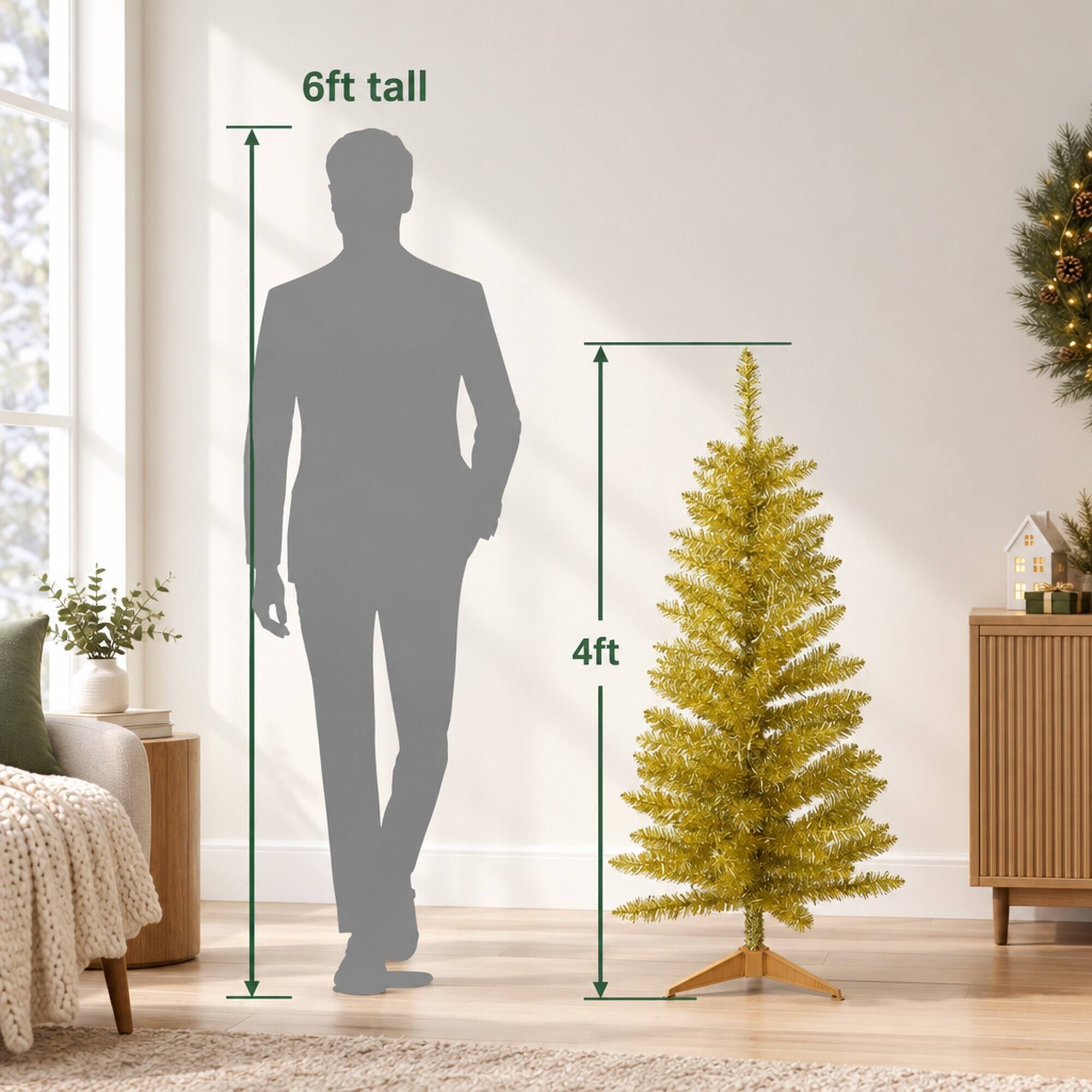 6ft tall  
4ft