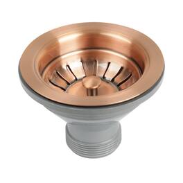 Akicon - Solid Brass Kitchen Sink Strainer with Basket for 3-1/2 in. Standard Strainer Drain - Copper