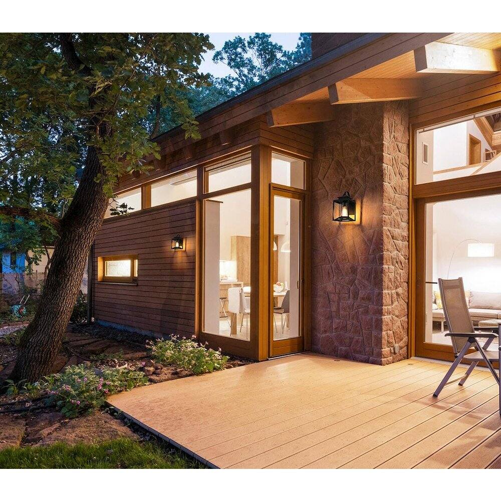 Alt View 4. Elegant Lighting - Witte 7 inch Outdoor Pendant in Black - Black.
