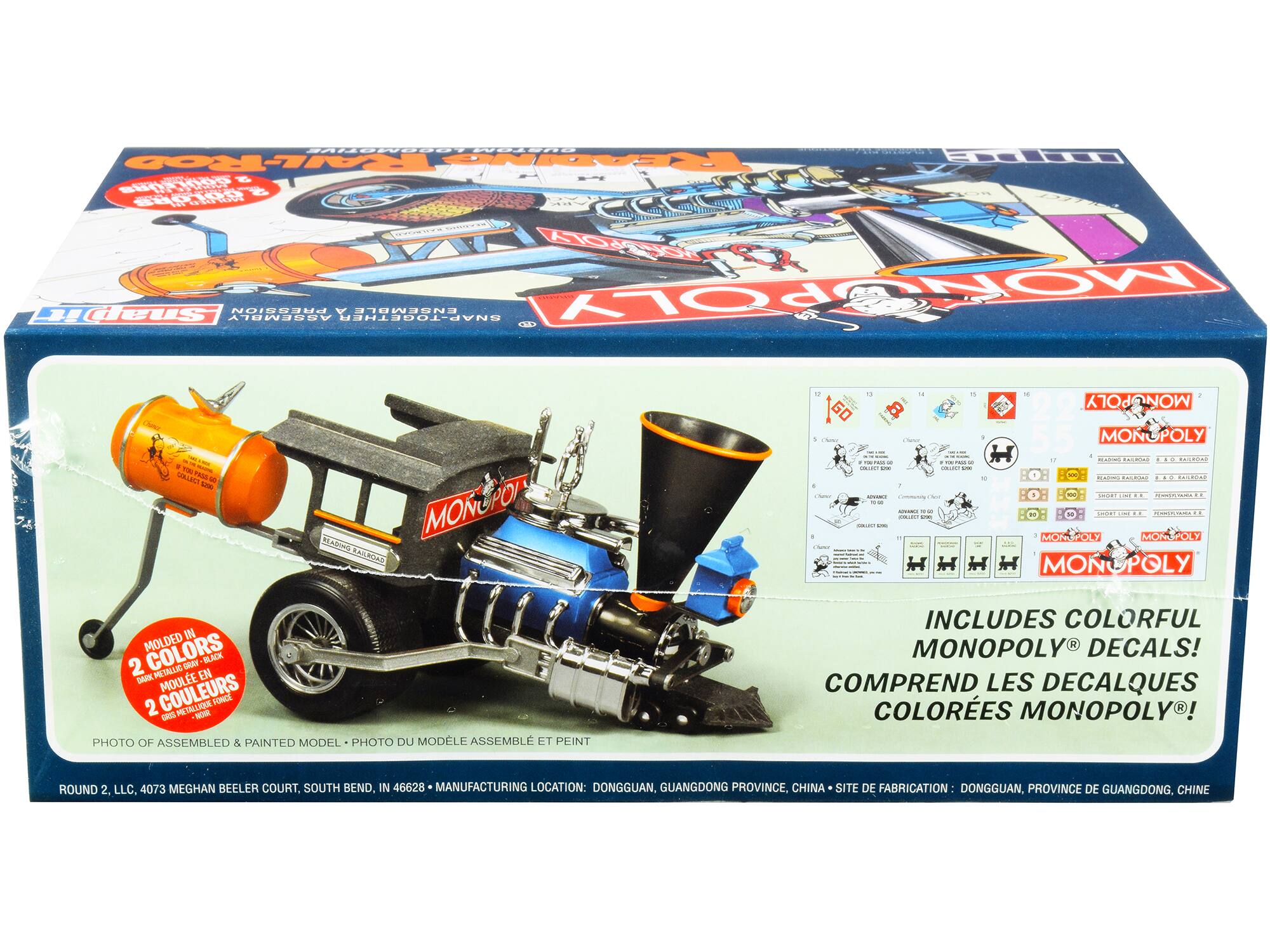 ME Fod ALO B - - 08  - addas - CEL 2 Snall ASSEMBLY PRESSIUN V ENAP-TOGETHER ENSEMBLE MONEAOLY POLY - . - CALNT ta - - MON MARIN RALDOS " + -- - - - - - -- - -  (AH -ie  -. - C -  - CO. I - 1 - 29 MONGPOLY 55 MON POLY - I Ancacen .. fncRcal LAIN CACRON CMN o: A CCON : O O FO .. CCL .. MORMPOLY MOROFOLY MONOPOLY IN MOLDED COLORS CX ELECK 2 METALLIC DE EN DK MOUL 2 COULEURS M PIETAELLIQUE DONCE -RES NOR PHOTO OF ASSEMBLED 5 PAINTED MODEL PHOTO DU MODELE ASSEMBLE FT PEINT INCLUDES COLORFUL 2 DECALS! MONOPOLY COMPREND LES DECALQUES COLORES MONOPOLY! ROUND 2. LLC. 4073 MEGHAN BEELER COURT, SOUTH BEND, IN 4