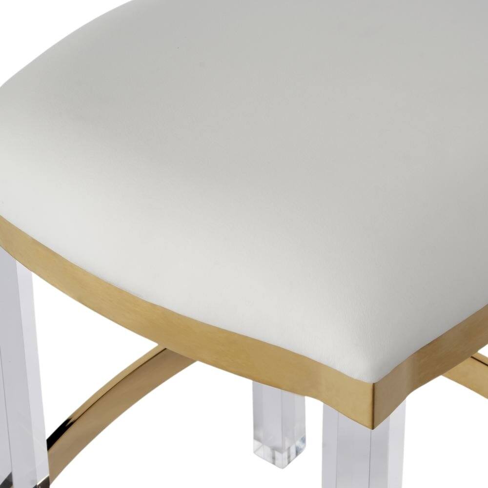 Alt View 1. Starlight Canyon Home - Clear Chair Acrylic Stool White Acrylic Furniture Acrylic Chair Stool - White.