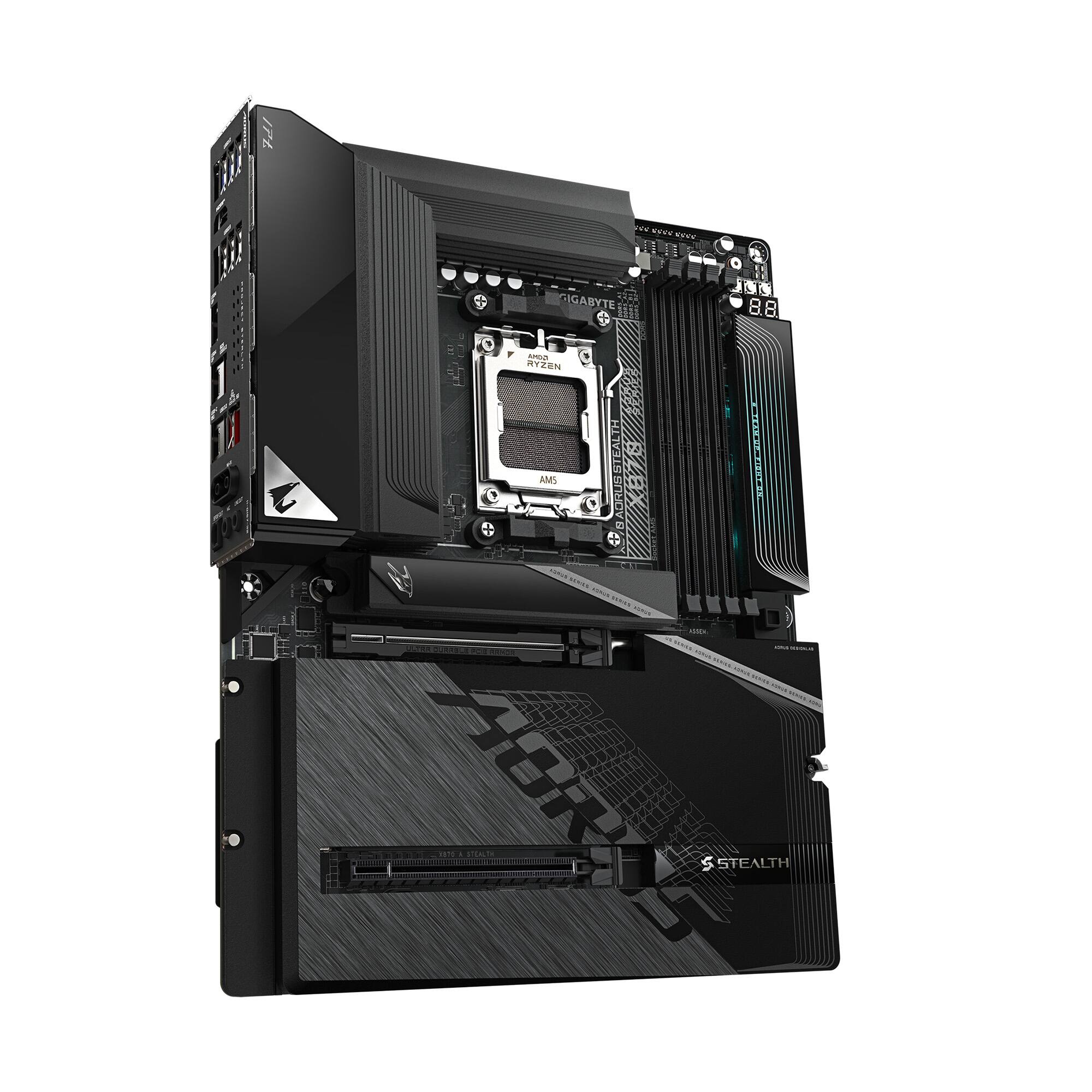 GIGABYTE X870 AORUS STEALTH AMD AM5 ATX Motherboard Black X870