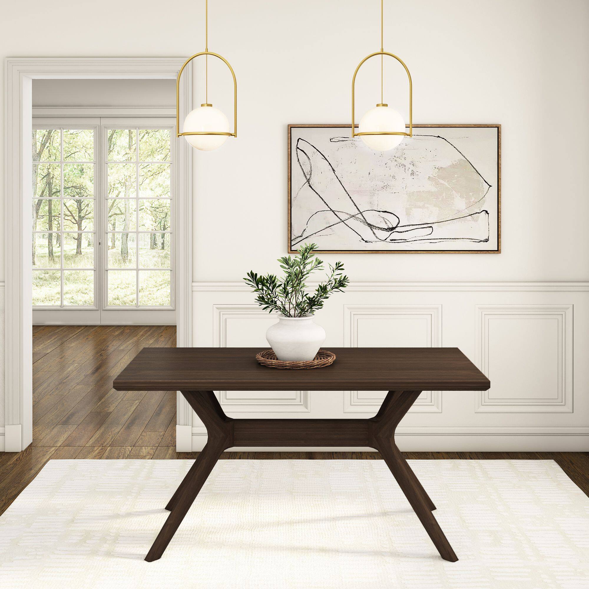 Alt View 1. Plank+Beam - Verso Rectangular Dining Table (60in / 1542mm), Walnut - Walnut.