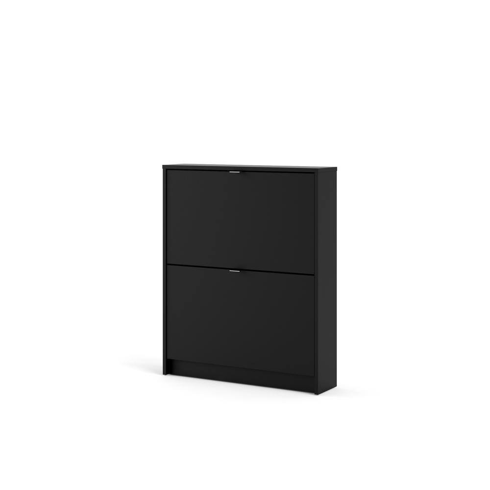 Left. Tvilum - Bright 2 Drawer Shoe Cabinet Matte - Black.