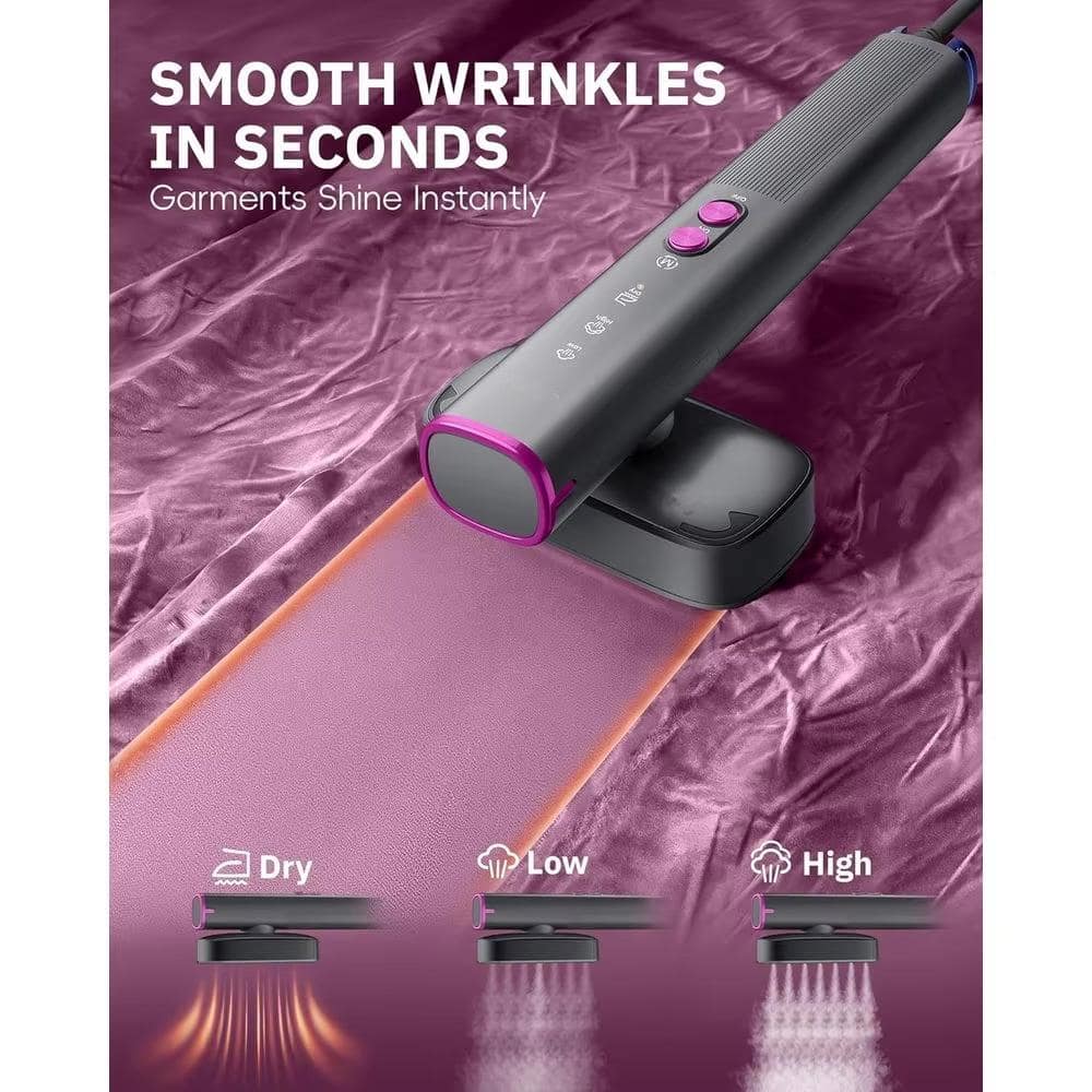 Luckbyte - Portable 2 in 1 Travel Steamer and Iron Fast Heat Up for Wrinkle Removal Worldwide Use - Purple