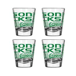 Logo Brands - Oregon Ducks 4-Pack 2oz. Shot Glass Set - Multicolor