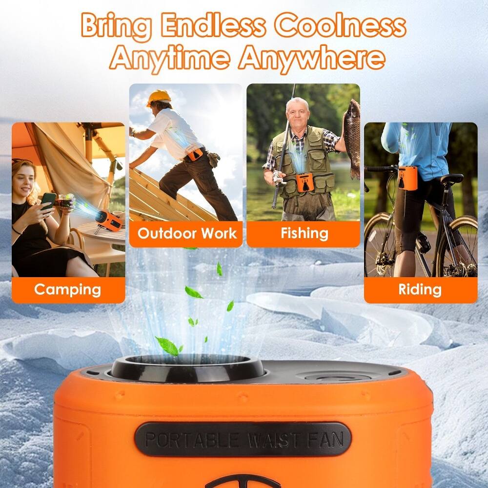 Bring Endless Coolness Anytime Anywhere

Outdoor Work
Fishing
Camping
Riding

PORTABLE WAIST FAN