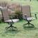 Left. Nuu Garden - 2-Piece Padded Textilene and Metal Outdoor Dining Chairs with Smooth Swivel Base, High Backrest and Wide Seat - Brown.
