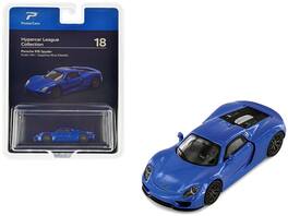 Porsche 918 Spyder Sapphire "Hypercar League Collection" 1/64 Diecast Model Car by PosterCars - Blue Metallic