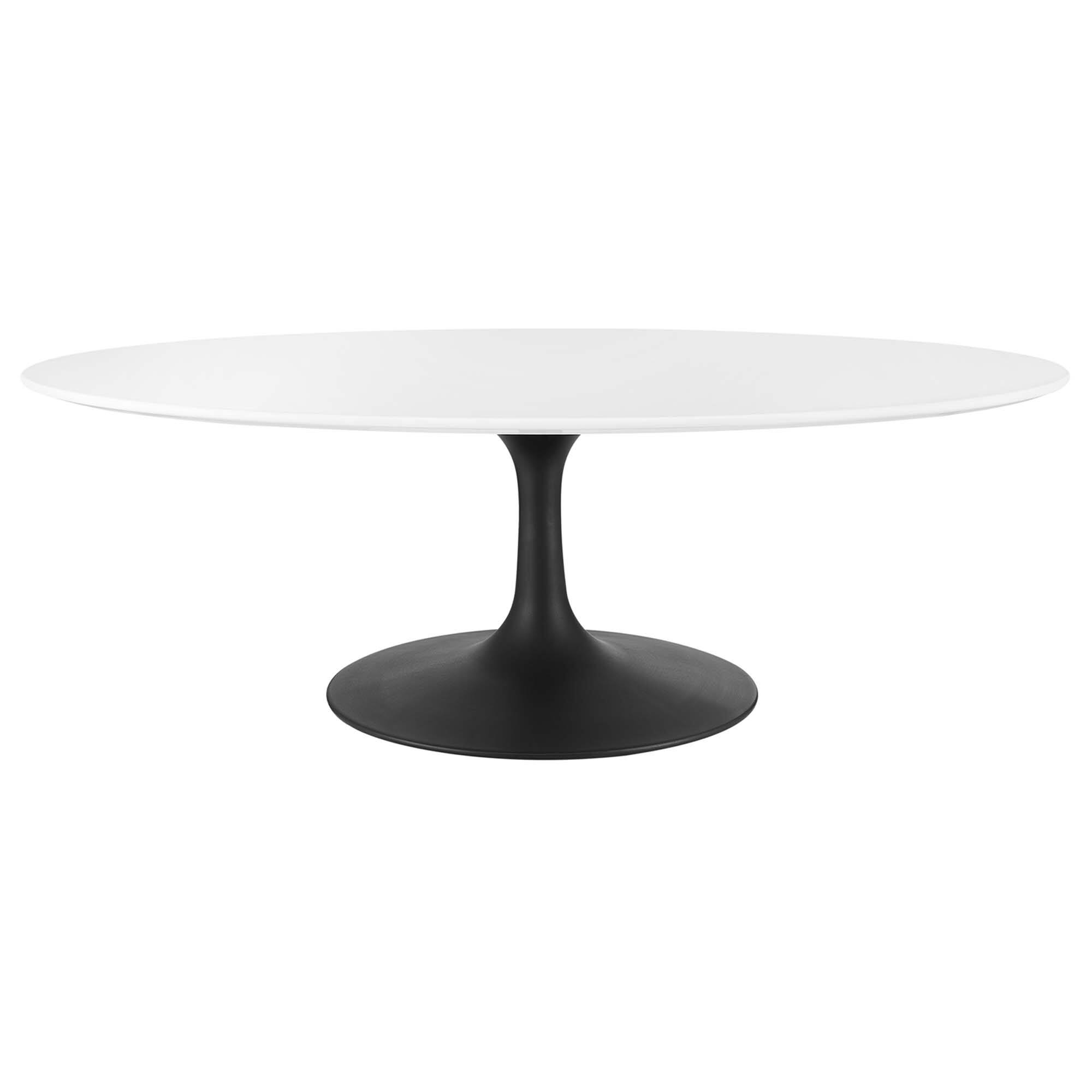 Angle. Modway - Lippa Oval Wood Coffee Table - Black White.