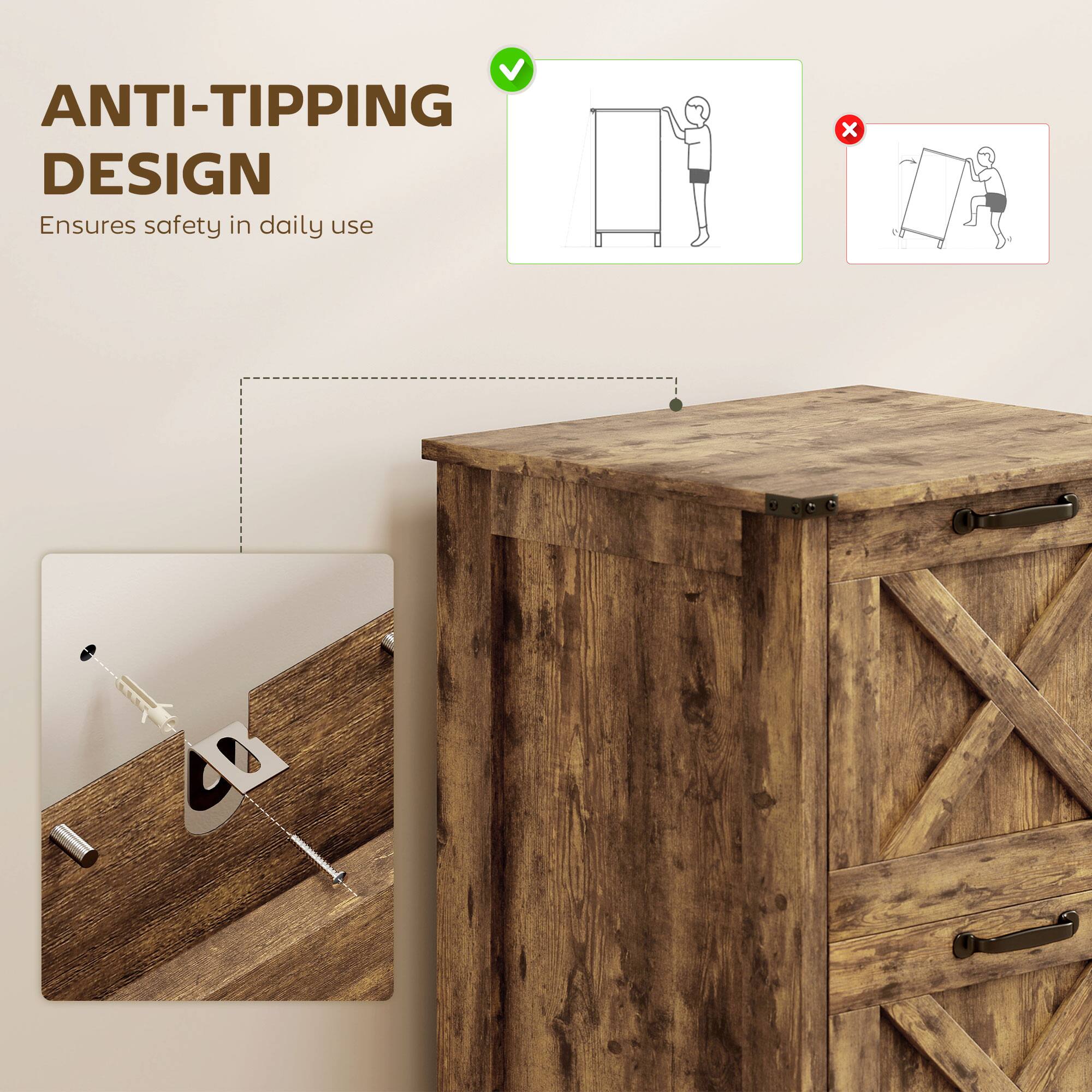 ANTI-TIPPING DESIGN  
Ensures safety in daily use