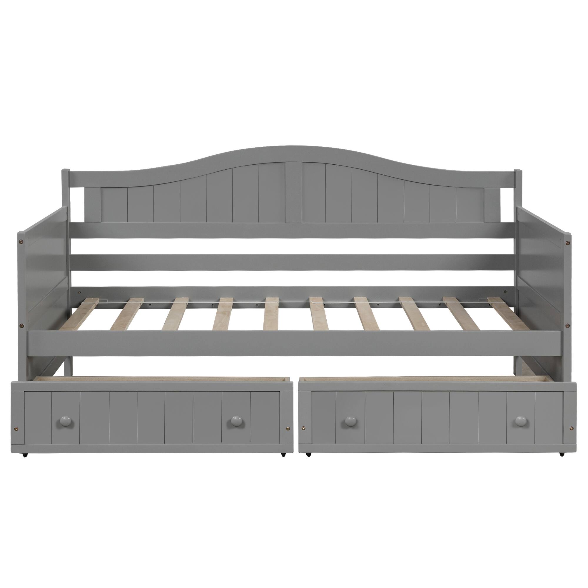 Alt View 2. Aukfa - Twin Wooden Daybed with 2 drawers, Sofa Bed for Bedroom Living Room,No Box Spring Needed - Gray.
