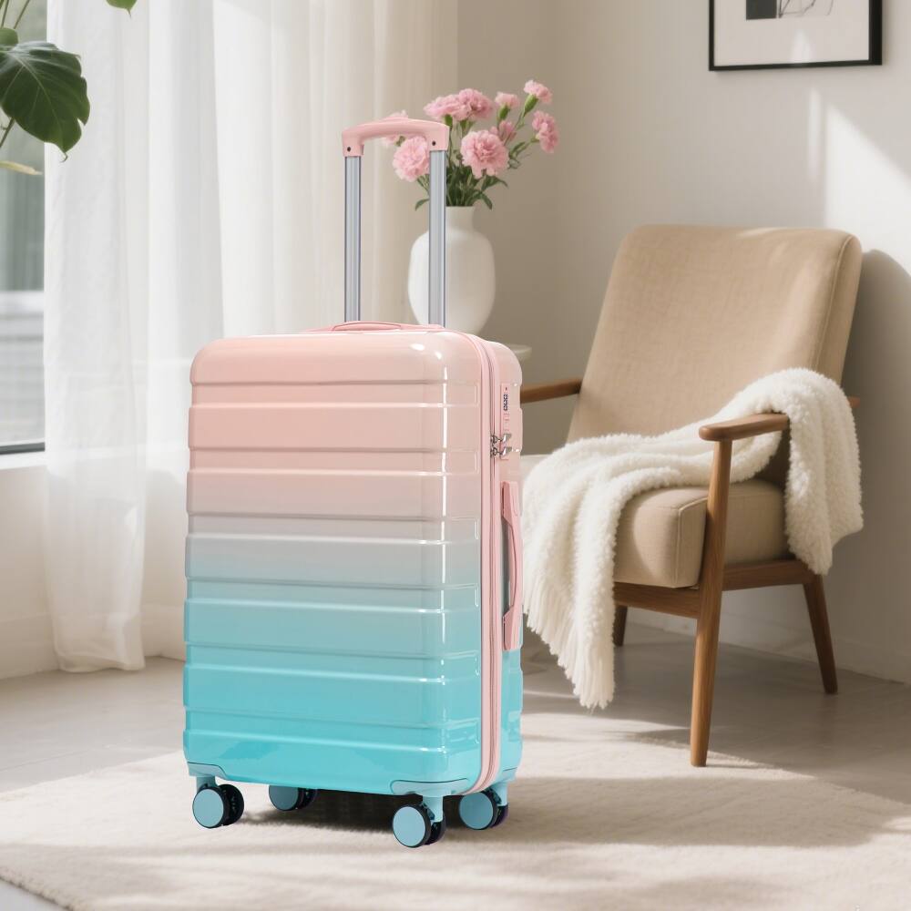 Alt View 7. Ropilly - Ropilly 3 Piece Luggage Set Hard Shell Suitcase with Spinner Wheels Gradient Blue Pink - Blue+Pink.
