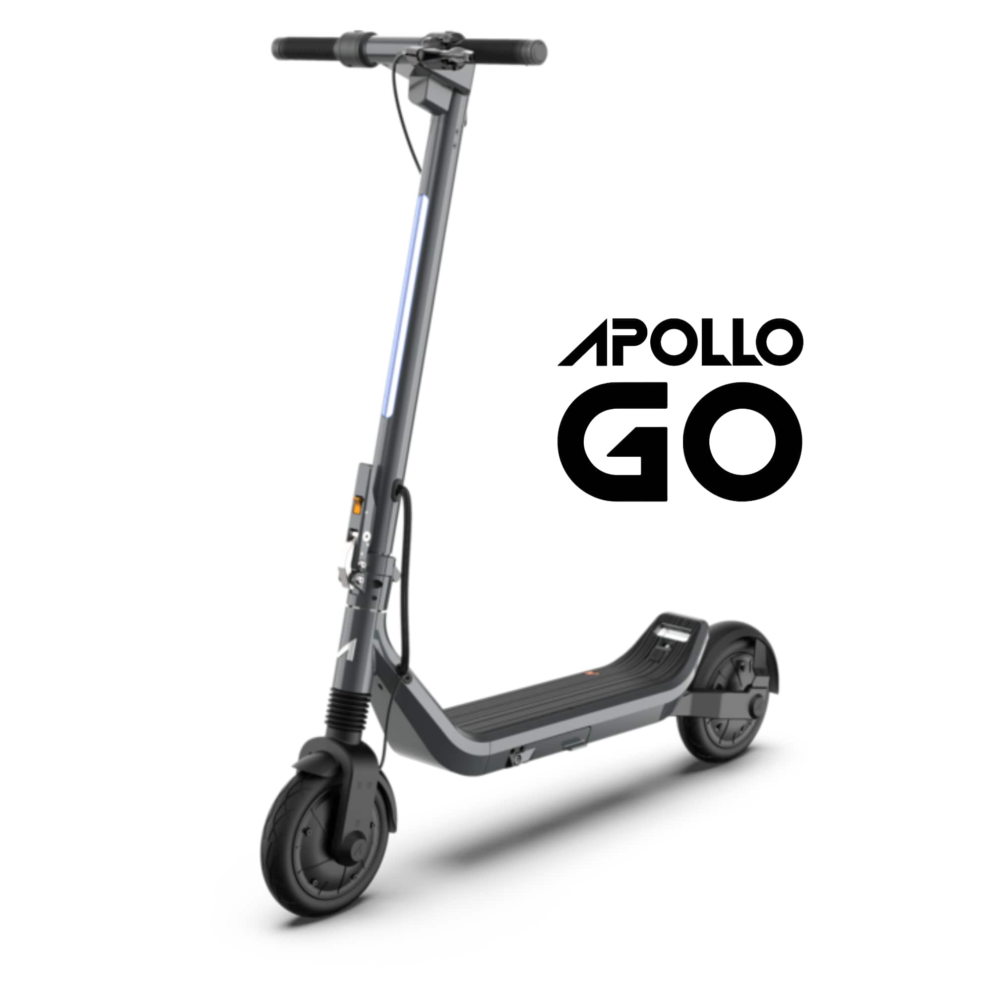 Angle. Apollo - Go 2024 Premium Dual-Motor Electric Scooter w/40 mi Max Operating Range & 28 mph Max Speed - Space Gray.