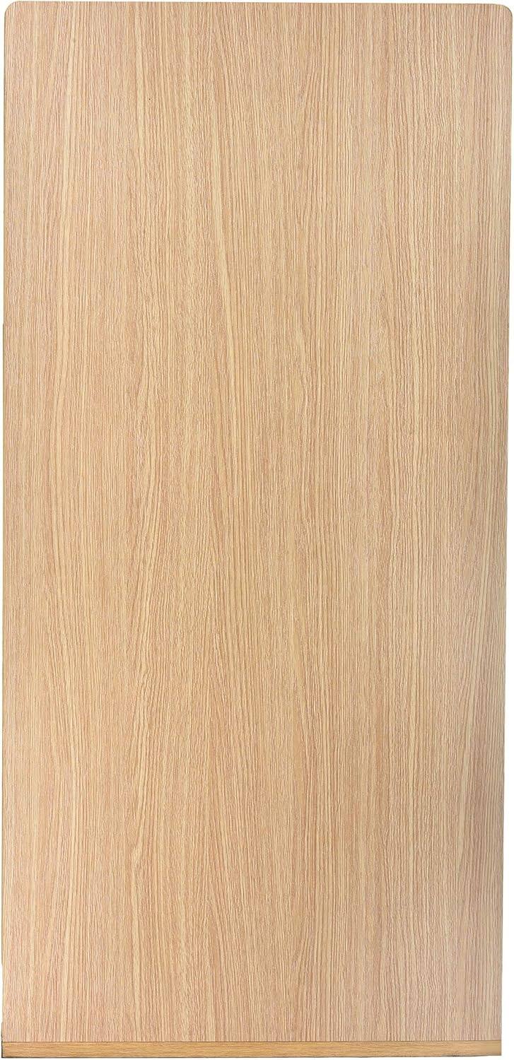 Left. Alpine Industries - 40 Gallon Wood Food Tray Top Trash Can Receptacle Enclosure - Medium Oak.