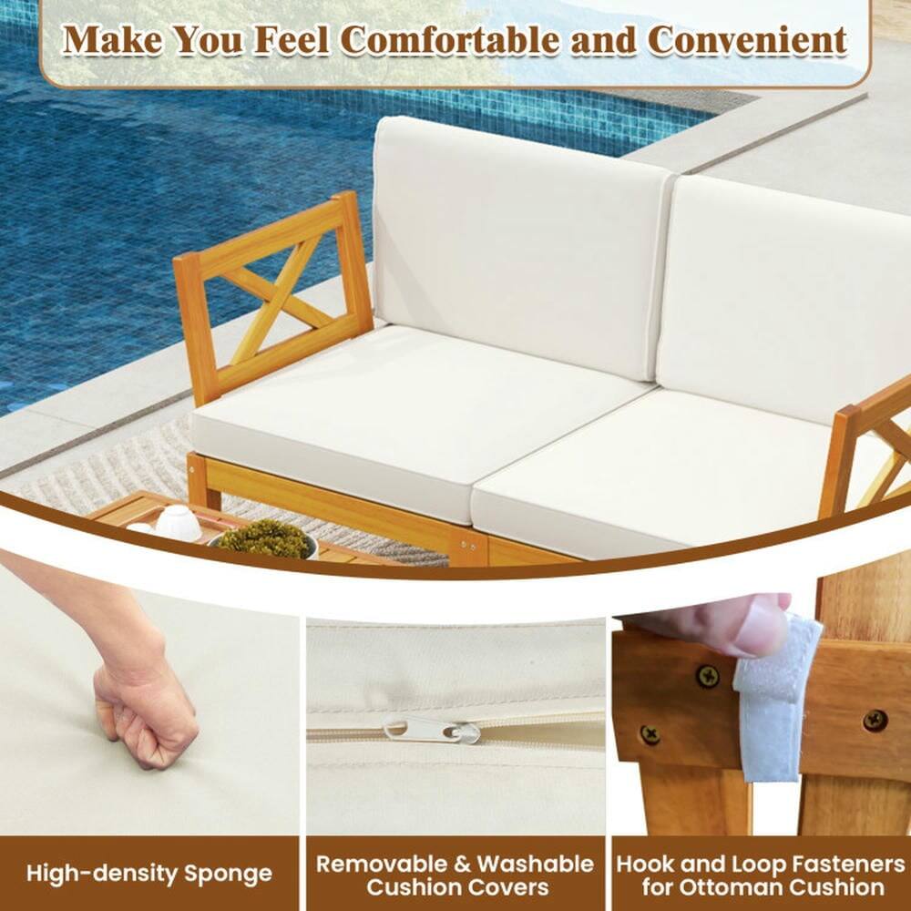 Make You Feel Comfortable and Convenient

- High-density Sponge
- Removable & Washable Cushion Covers
- Hook and Loop Fasteners for Ottoman Cushion