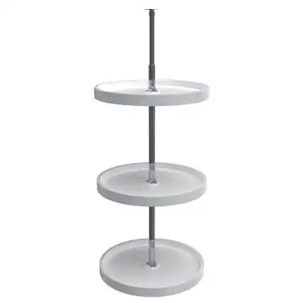 Front. Rev-A-Shelf - Rev-A-Shelf 18'' Lazy Susan Full-Circle Polymer 3-Shelf, White, 6013-18-11-526 - White.